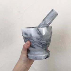 Marble mortar and pestle